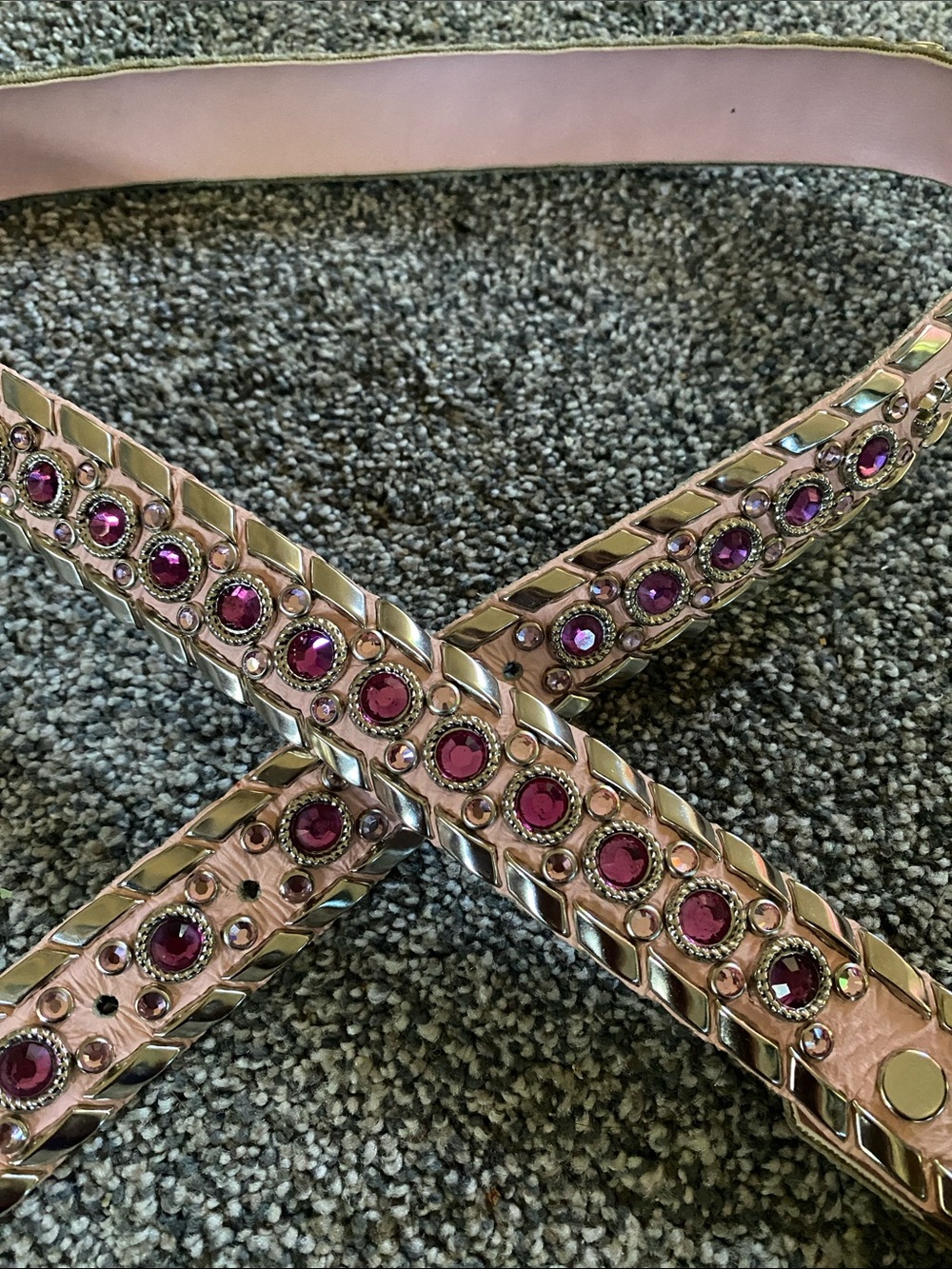 Vintage KIPPY’S Pink Jeweled Western-Style Women’s Belt with Silver Buckle - Picture 10 of 11